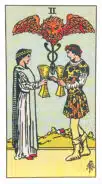 Deux de Coupes - Tarot Rider Waite