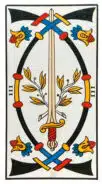 Trois d'Épées - Tarot de Marseille