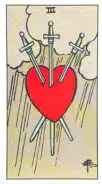 Trois d'Épées - Tarot Rider Waite
