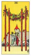 Quatre de Bâtons - Tarot Rider Waite