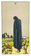 Cinq de Coupes - Tarot Rider Waite