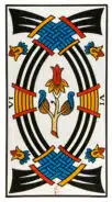 Six d'Épées - Tarot de Marseille
