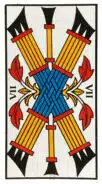 Sept de Bâtons - Tarot de Marseille