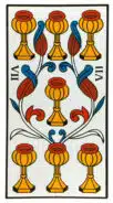 Sept de Coupes - Tarot de Marseille