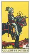 Cavalier de Deniers - Tarot Rider Waite