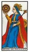 Reine de Deniers - Tarot de Marseille